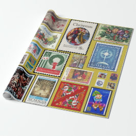 Papel De Regalo Estampillas de navidades en todo el mundo