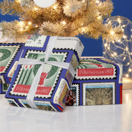 Papel De Regalo Estampillas de navidades en todo el mundo