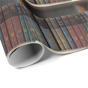 Papel De Regalo Estantería de libros personalizada para amantes de