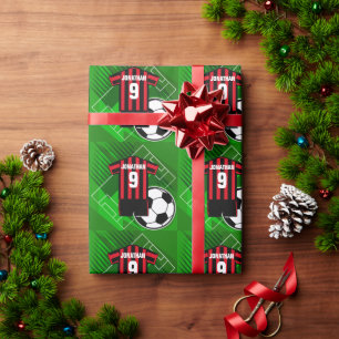 Papel De Regalo Estantes rojas y negras de Jersey Personalizado