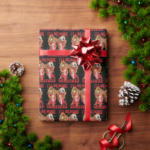 Papel De Regalo Estaré en casa para Navidad Divertido Trump Santa
