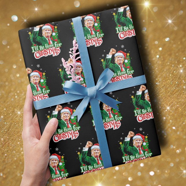 Papel De Regalo Estaré en casa para Navidades Funny Trump Santa 20 (Subido por el creador)