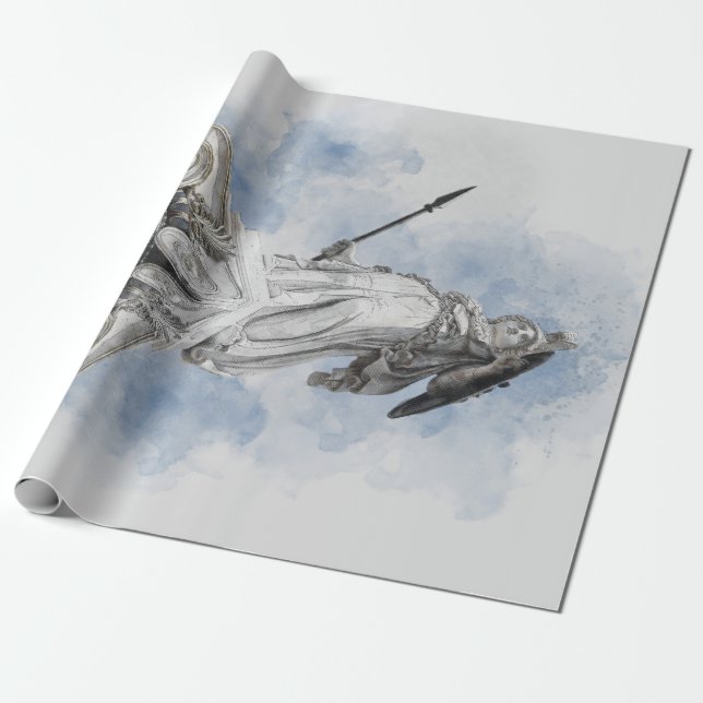 Papel De Regalo Estatua clásica griega Athena (Desenrollado)