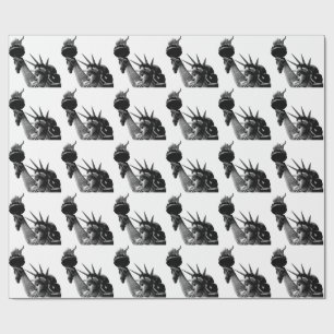 Papel De Regalo Estatua de la libertad en blanco y negro