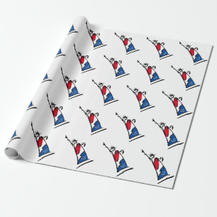 Papel De Regalo Estatua de la Libertad NY Rojo Blanco y Azul