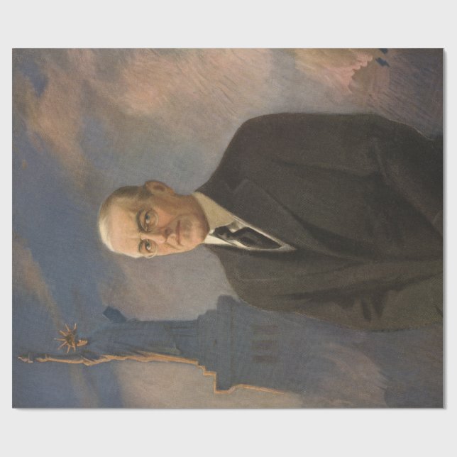 Papel De Regalo Estatua de la Libertad y Presidente Woodrow Wilson (Superficie plana)