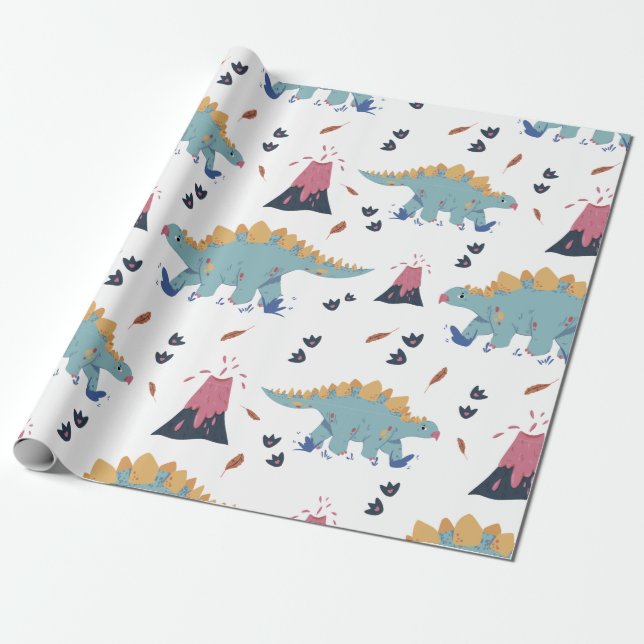 Papel De Regalo Estegosaurio dinosaurio (Desenrollado)