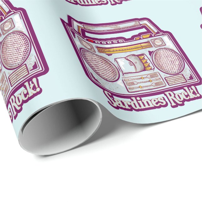Papel De Regalo Estéreo de la Roca de Sardinas Funny 80 (Esquina del rollo)