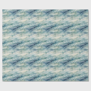 Papel De Regalo Estética azul costera oceánica abstracta en acuare