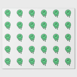 Papel De Regalo Estética de cara sonriente verde derretida que got