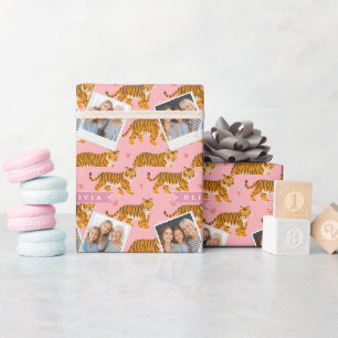 Papel De Regalo Estética personalizada rosa tigre chic atrevida di