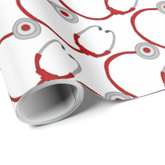 Papel De Regalo Estetoscopio-Enfermera roja linda