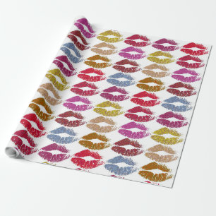 Papel De Regalo Estilizados Labios Coloridos #11
