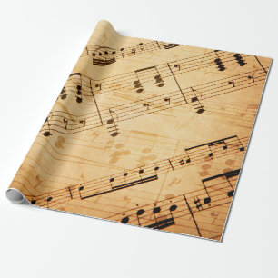 Papel De Regalo Estilo 1 de hoja de música antigua