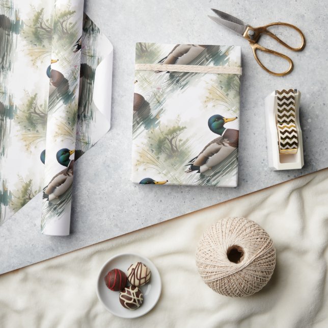 Papel De Regalo Estilo Acuarela Pájaro Pájaro Pájaro Balcón Lago (Artesanía)