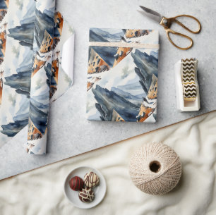 Papel De Regalo Estilo acuático Persona Senderismo Montaña de Cami