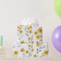Estilo Amarillo Patrón Floral Granja Moderna