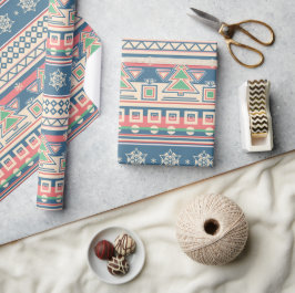 Papel De Regalo Estilo azteca de árbol de Navidad - Fiesta única