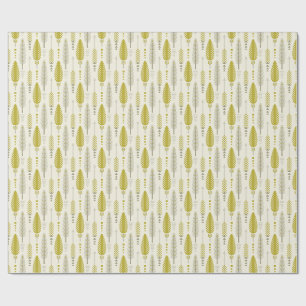 Papel De Regalo estilo boho retro étnico pluma patrón amarillo