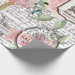 Papel De Regalo Estilo chic de decoupage francés con sellos floral