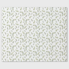 Papel De Regalo Estilo Chic País Francés Patrón Olivo Acuarela
