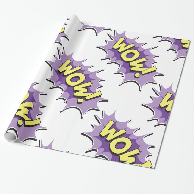 Papel De Regalo Estilo cómico wow del arte pop (Desenrollado)