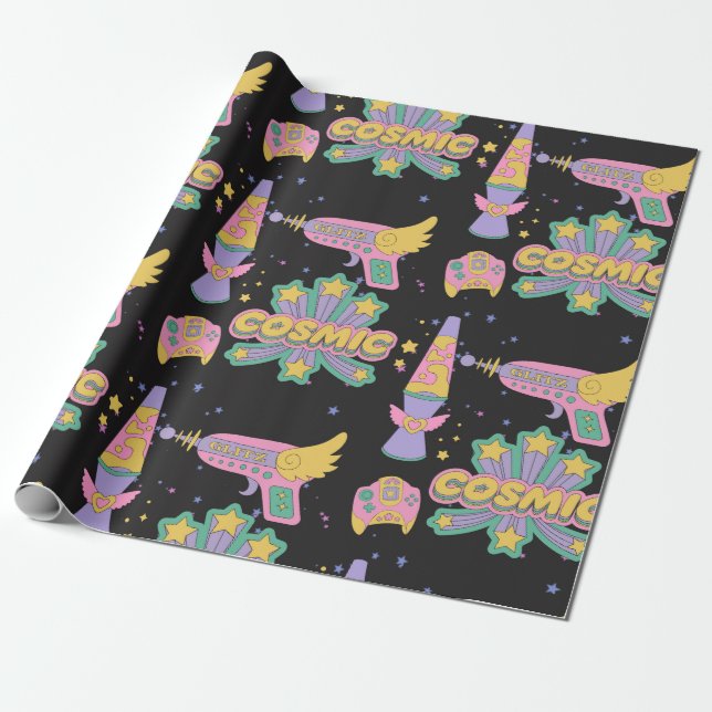 Papel De Regalo Estilo cósmico 90 (Desenrollado)