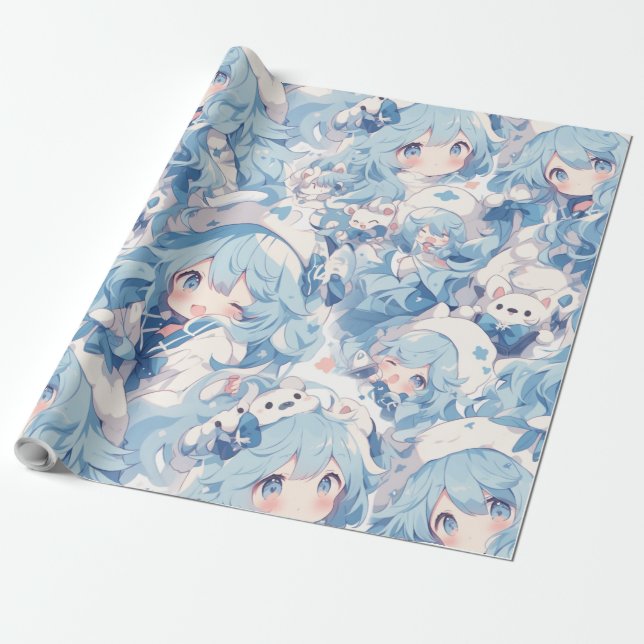 Papel De Regalo Estilo de Anime (Desenrollado)