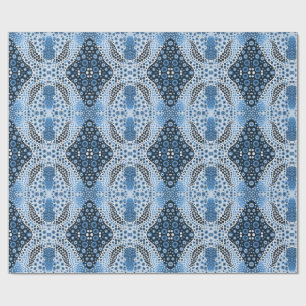Papel De Regalo Estilo de arte aborigen envolver puntos azules de
