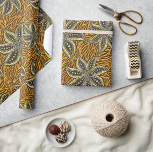 Papel De Regalo Estilo de Batik Floral Resumen Africano