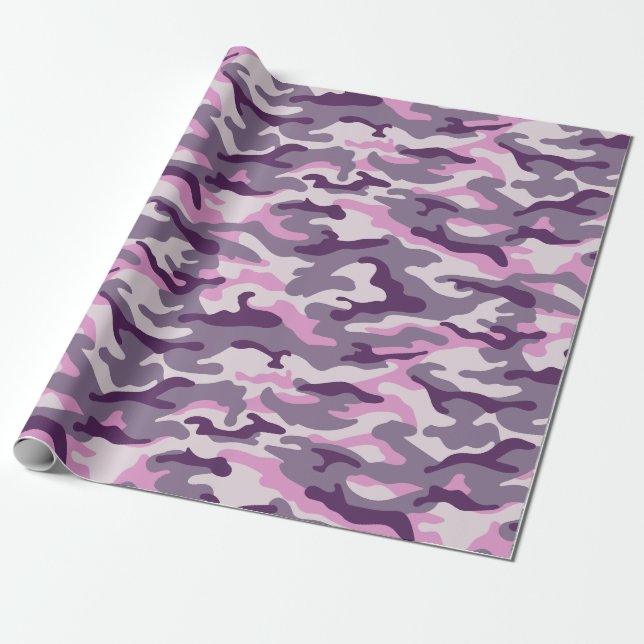 Papel De Regalo Estilo de camuflaje rosa púrpura (Desenrollado)