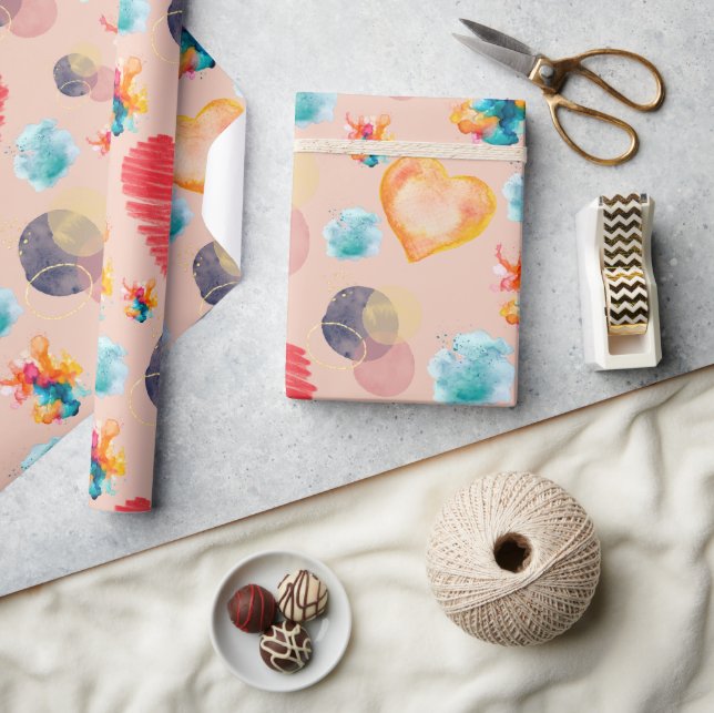 Papel De Regalo Estilo de corazón rosado (Artesanía)