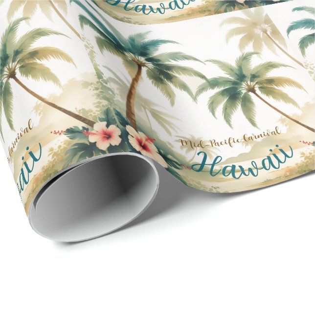 Papel De Regalo Estilo de época Hawai Viajes Honolulu (Esquina del rollo)