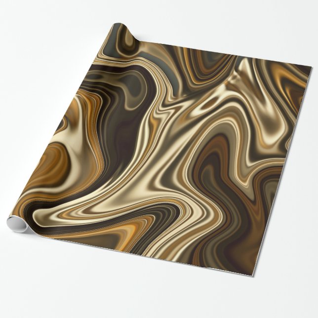 Papel De Regalo Estilo de mármol magnífico - marrón caliente (Desenrollado)