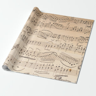Papel De Regalo Estilo de partitura antigua 1