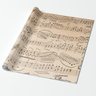 Papel De Regalo Estilo de partitura antigua 1