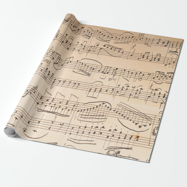 Papel De Regalo Estilo de partitura antigua 1 (Desenrollado)