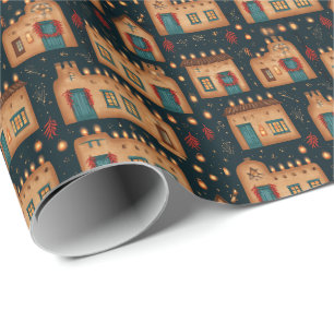 Papel De Regalo Estilo de regalo de Navidad de puerta turquesa