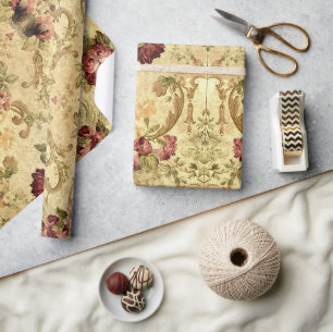 Papel De Regalo Estilo de Tapiz de Rosa Victoriana Vintage