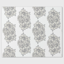 Papel De Regalo Estilo de tatuaje floral barroco oscuro