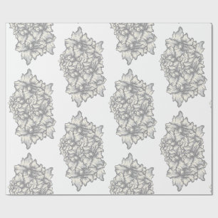 Papel De Regalo Estilo de tatuaje floral barroco oscuro
