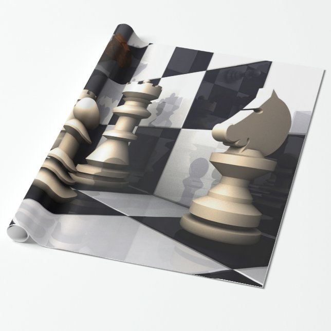 Papel De Regalo Estilo del ajedrez del juego (Desenrollado)