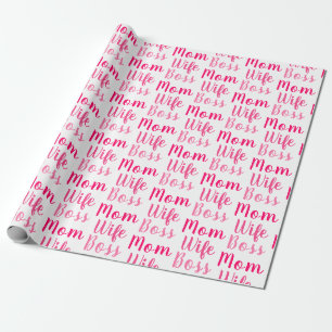 Papel De Regalo Estilo del guión de personalizado blanco rosado d