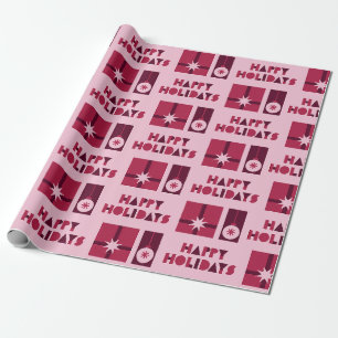 Papel De Regalo Estilo geométrico rojo oscuro rosado rosado en Nav