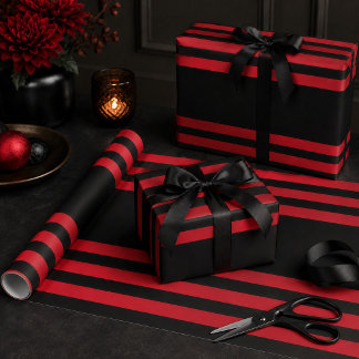 Papel De Regalo Estilo Idoma Rojo y Negro
