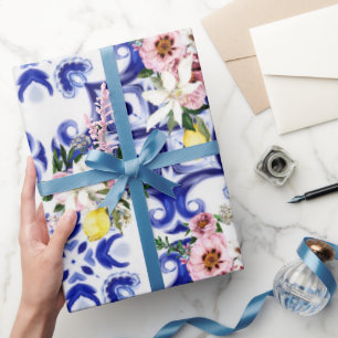 Papel De Regalo Estilo italiano,azulejos,majolica,impresión todo s