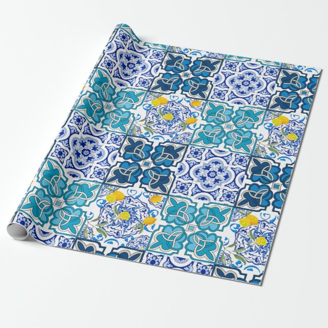 Papel De Regalo estilo italiano, vibrante            (Desenrollado)