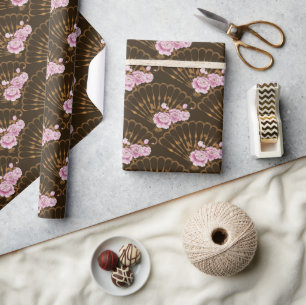 Papel De Regalo Estilo japonés divertido y rosas