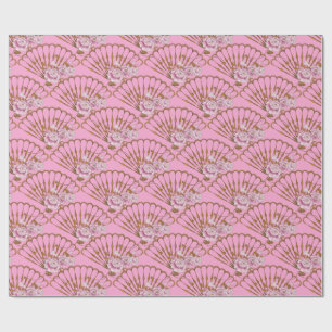 Papel De Regalo Estilo japonés divertido y rosas rosa