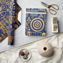 Estilo Klimt Azul+Oro Renacimiento Egipcio